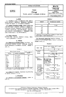 Forniry - Obłogi - Podział, grubość i wymagania jakościowe BN-70/7112-03