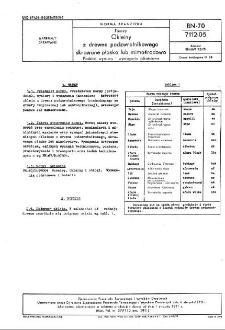 Forniry - Okleiny z drewna podzwrotnikowego skrawane płasko lub mimośrodowo - Podział, wymiary i wymagania jakościowe BN-70/7112-05