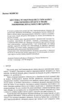 Kryteria wytrzymałości i trwałości zmęczeniowej oparte o miarę nieproporcjonalności obciążenia