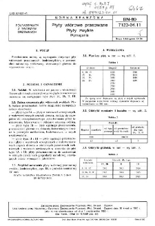 Płyty wiórowe prasowane - Płyty zwykłe - Wymagania BN-80/7123-04.11