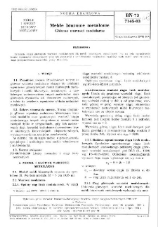 Meble biurowe metalowe - Główne wartości modularne BN-73/7145-03