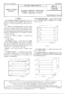 Regały biurowe metalowe - Wspólne wymagania i badania BN-74/7145-04