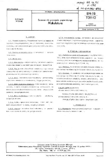 Surowce dla przemysłu papierniczego - Makulatura BN-78/7311-12