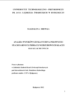 Analiza wyników uzyskanych na polowych i stacjonarnych próbach wierzchowych klaczy ras szlachetnych