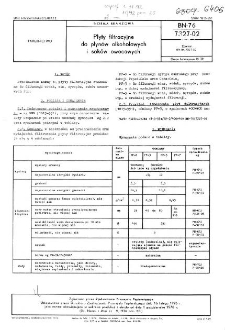 Płyty filtracyjne do płynów alkoholowych i soków owocowych BN-76/7327-02
