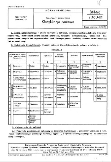 Przetwory papiernicze - Klasyfikacja ramowa BN-66/7360-01
