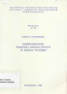 Doświadczanie wartości edukacyjnych w szkole wyższej