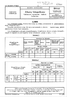 Albumy fotograficzne - Podstawowe wymagania i badania techniczne BN-66/7371-02