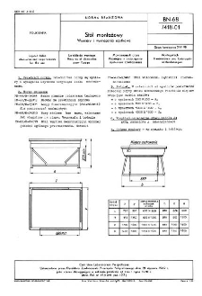 Stół montażowy - Wymiary i wymagania użytkowe BN-68/7418-01