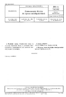 Zastosowanie klejów do opraw introligatorskich BN-72/7453-01