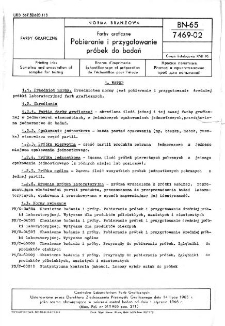 Farby graficzne - Pobieranie i przygotowywanie próbek do badań BN-65/7469-02