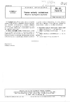 Tkane wkłady odzieżowe - Wspólne wymagania użytkowe BN-83/7523-19