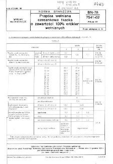 Przędza wełniana czesankowa tkacka o zawartości 100% włókien wełnianych BN-78/7541-02 Arkusz 01