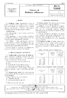 Ochrony rąk - Badania odbiorcze BN-76/7658-05