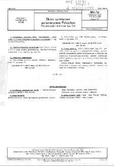 Skóra syntetyczna poromeryczna Polcorfam - Charakterystyka techniczna typu 214 BN-76/7773-01 Arkusz 17
