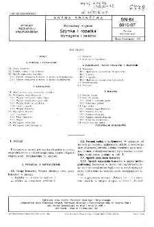 Konserwy mięsne - Szynka i łopatka - Wymagania i badania BN-84/8016-07