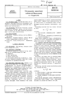 Oznaczanie zawartości substancji tłuszczowej w margarynie BN-70/8050-06