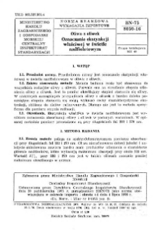 Oliwa z oliwek - Oznaczanie ekstynkcji właściwej w świetle nadfioletowym BN-75/8050-16