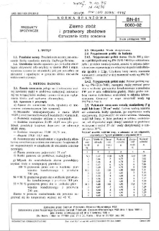 Ziarno zbóż i przetwory zbożowe - Oznaczanie liczby opadania BN-81/8060-02