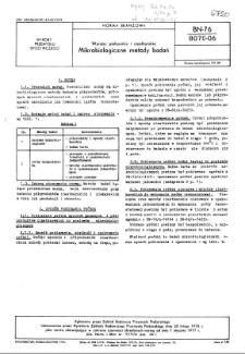 Wyroby piekarskie i ciastkarskie - Mikrobiologiczne metody badań BN-76/8070-06