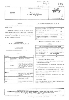 Pieczywo żytnie - Chleb turystyczny BN-77/8071-08