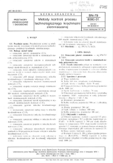 Metody kontroli procesu technologicznego krochmalni ziemniaczanej BN-79/8080-01