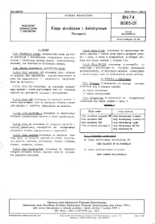 Kleje skrobiowe i dekstrynowe - Wymagania BN-74/8085-01