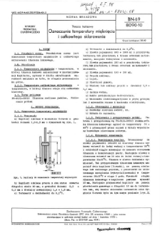 Tłuszcz kakaowy - Oznaczanie temperatury mięknięcia i całkowitego sklarowania BN-69/8090-10