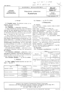 Półprodukty cukiernicze - Kuwertura BN-87/8094-01