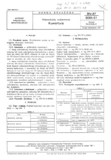 Półprodukty cukiernicze - Kuwertura BN-87/8094-01