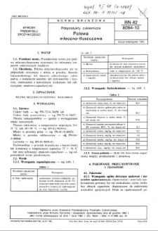 Półprodukty cukiernicze - Polewa mleczno-tłuszczowa BN-82/8094-10
