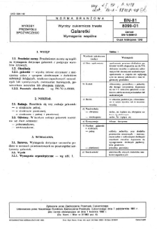 Wyroby cukiernicze trwałe - Galaretki - Wymagania wspólne BN-81/8099-01