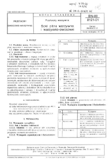 Przetwory warzywne - Soki pitne warzywne i warzywno-owocowe BN-80/8121-01