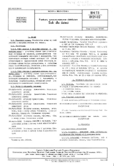 Przetwory owocowo-warzywne dietetyczne - Soki dla dzieci BN-73/8121-02