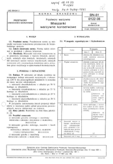 Przetwory warzywne - Mieszanki warzywne konserwowe BN-81/8122-08