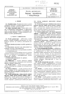 Wyroby garmażeryjne - Nazwy, określenia i klasyfikacja BN-80/8150-03