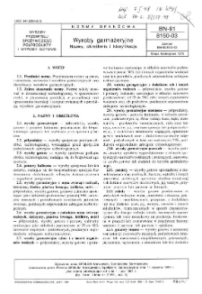 Wyroby garmażeryjne - Nazwy, określenia i klasyfikacja BN-91/8150-03