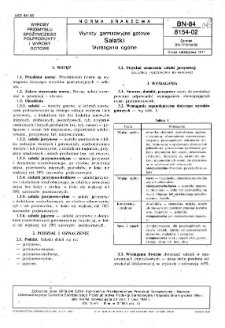 Wyroby garmażeryjne gotowe - Sałatki - Wymagania ogólne BN-84/8154-02