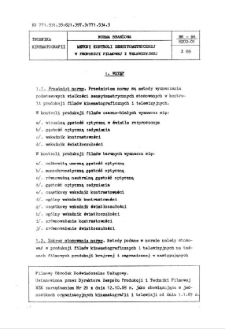 Metody kontroli sensytometrycznej w produkcji filmowej i telewizyjnej BN-68/8202-01