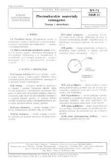 Plecionkarskie materiały rotangowe - Nazwy i określenia BN-73/8460-12