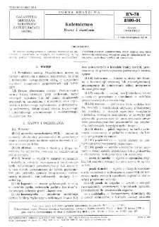 Kaletnictwo - Nazwy i określenia BN-78/8500-01