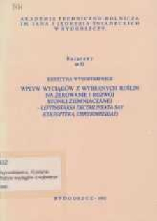 Wpływ wyciągów z wybranych roślin na żerowanie i rozwój stonki ziemniacznej - Leptinotarsa decemlineata Say (Coleoptera, Chrysomelidae)