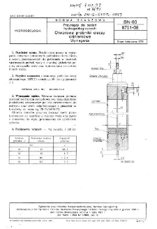 Przyrządy do badań hydrogeologicznych - Otworowe próbniki cieczy ciśnieniowe - Wymagania BN-90/8751-08