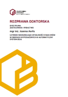 Czynniki warunkujące wydajność stada krów w oborach wyposażonych w automatyczny system doju