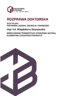 Modelowanie termodyfuzji sprzężonej metodą elementów czasoprzestrzennych