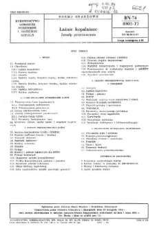 Łaźnie kopalniane - Zasady projektowania BN-74/8902-12