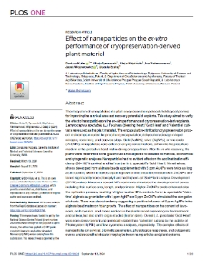 Effect of nanoparticles on the ex-vitro performance of cryopreservation-derived plant material