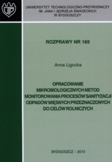 Opracowanie mikrobiologicznych metod monitorowania procesów sanityzacji odpadów mięsnych przeznaczonych do celów rolniczych