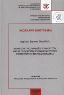 Badanie wytrzymałości kompozytów grunt organiczny-spoiwo cementowe formowanych metodą mieszania