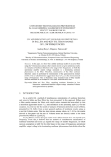 On minimization of nonlinear distortion in Sallen and Key filter in range of low frequencie